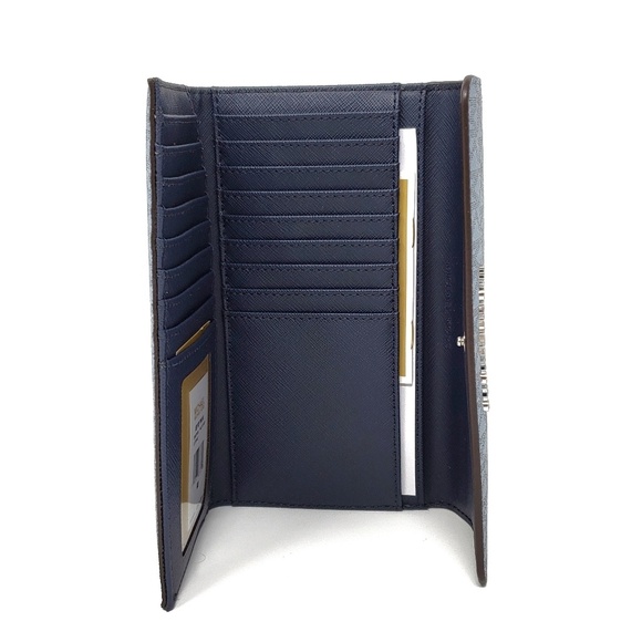 ⚠️SALE⚠️ Michael Kors Tri Fold Large Wallet Blue - Picture 3 of 4